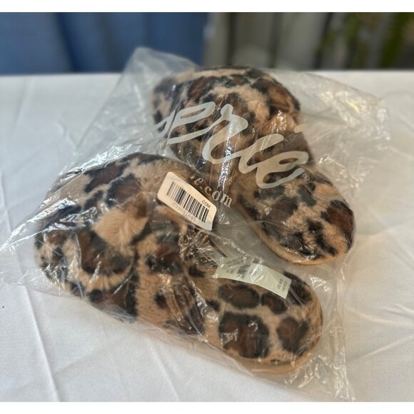 Aerie Slippers | Minky Soft Leopard Print Faux Fur Memory Foam Sole NWT - Picture 2 of 8